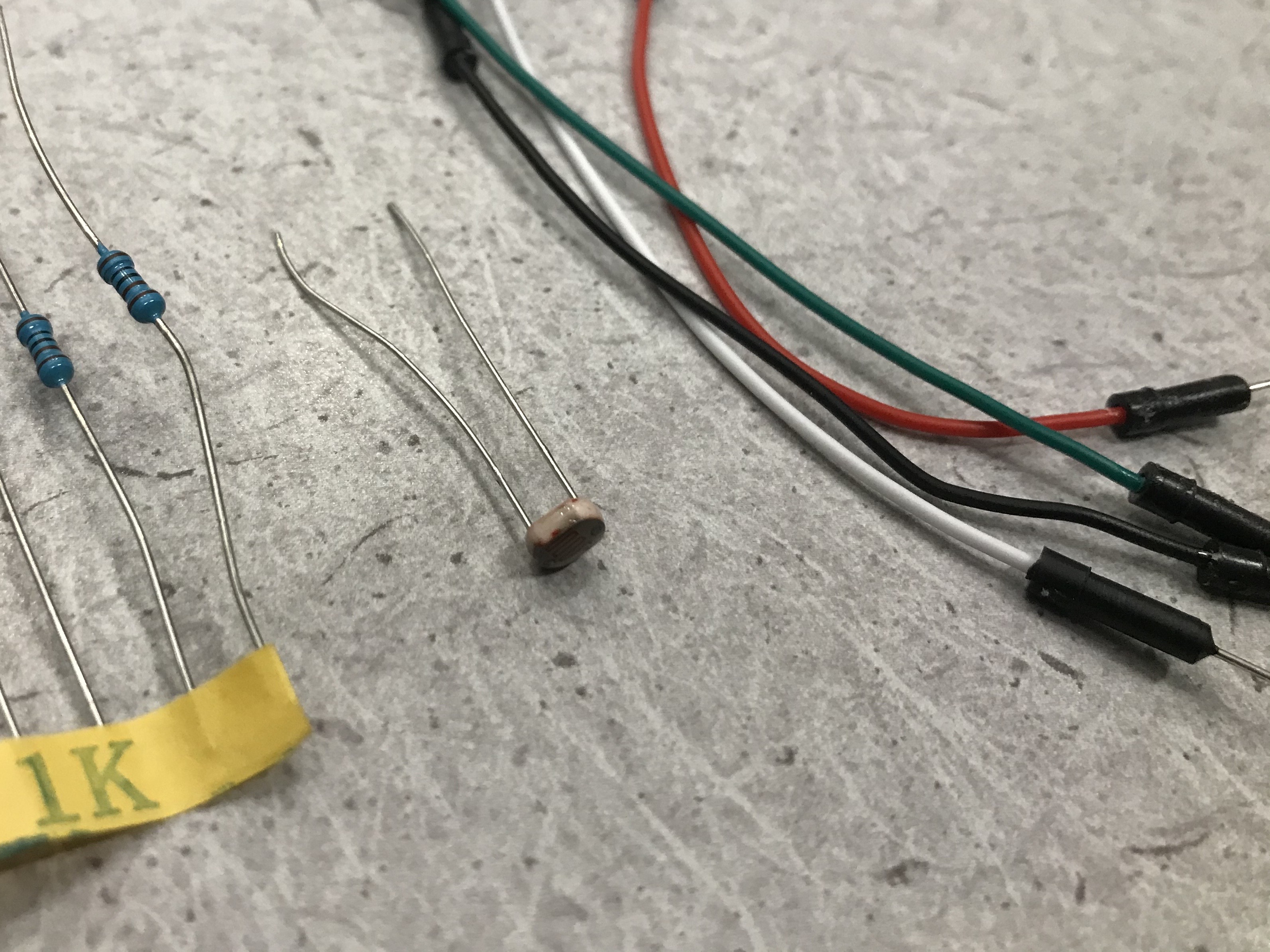 All parts necessary for the voltage divider