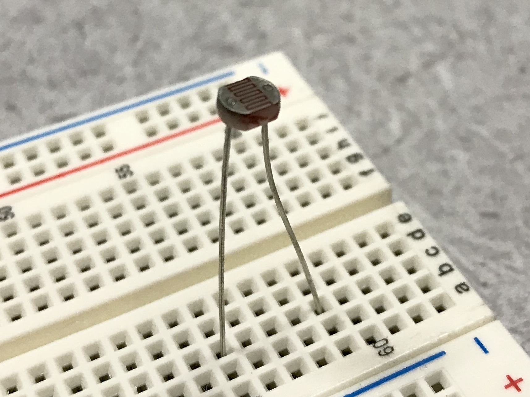 A light-dependent resistor.